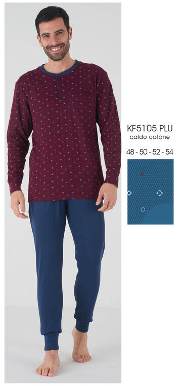 ART. KF5105 PLU- pigiama uomo m/l interlock kf5105 plu - Fratelli Parenti
